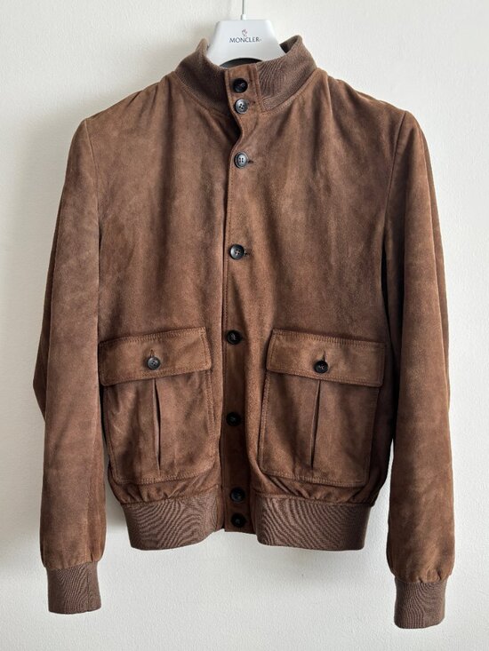 Other - $950 Suitsupply Brown Suede Blouson Valstarino Bomber Jacket - Medium